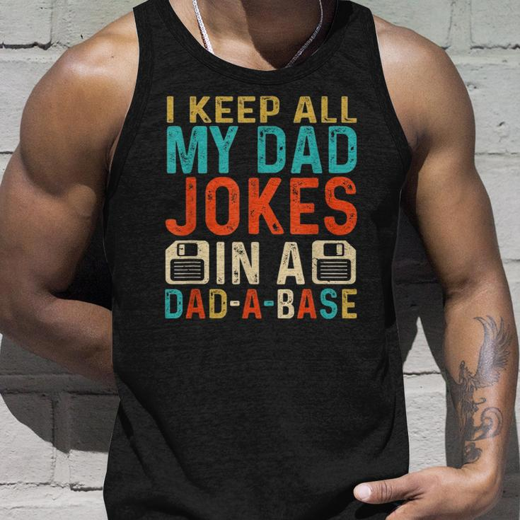 Mens Daddy Dad Jokes Dad A Base Database Fathers Day Unisex Tank Top Gifts for Him