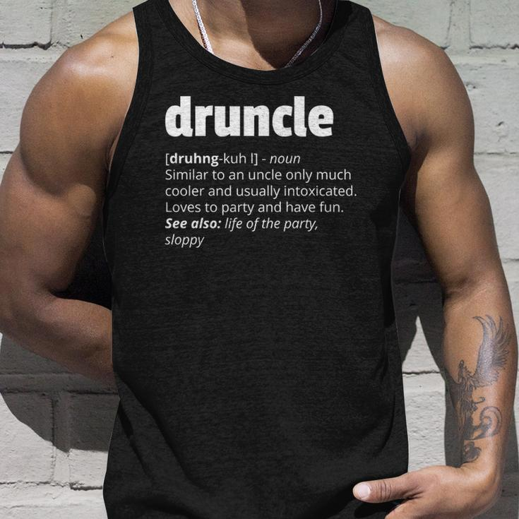 Mens Druncle Funny Fathers Day Drunk Uncle Gift Unisex Tank Top Gifts for Him