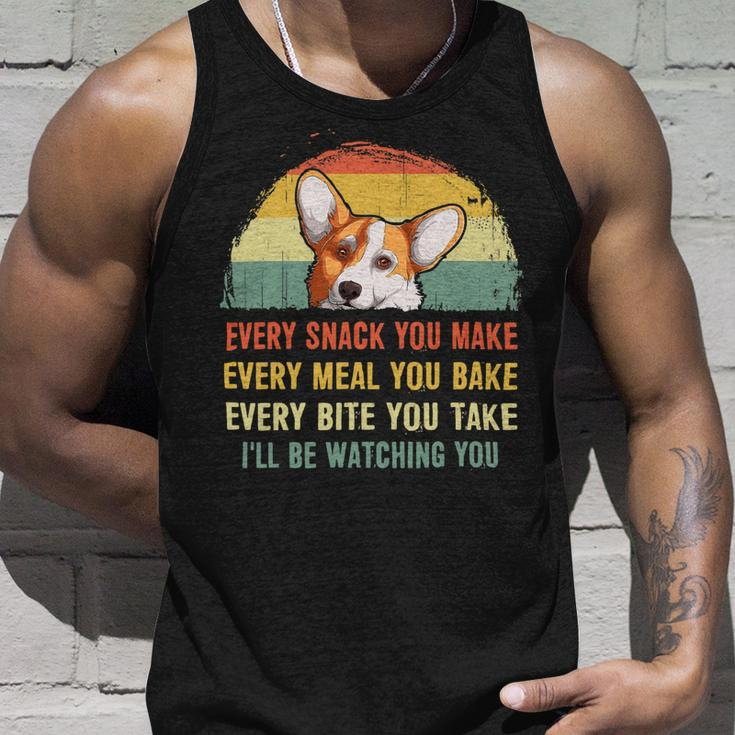 Mens Funny Corgi Retro Every Snack You Make Every Meal You Bake Unisex Tank Top Gifts for Him