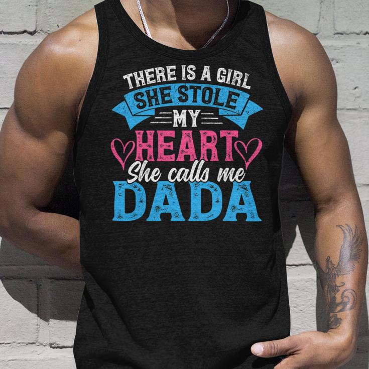 Mens Funny Fathers Day Shirt A Girl She Calls Me Dada Grandpa 7 Shirt Unisex Tank Top Gifts for Him