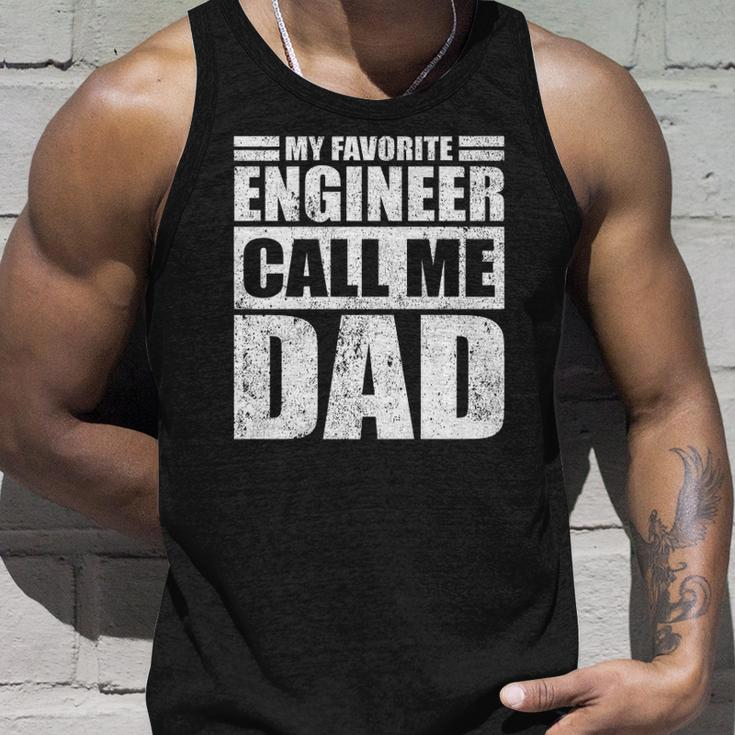 Mens Funny My Favorite Engineer Calls Me Dad Fathers Day Unisex Tank Top Gifts for Him