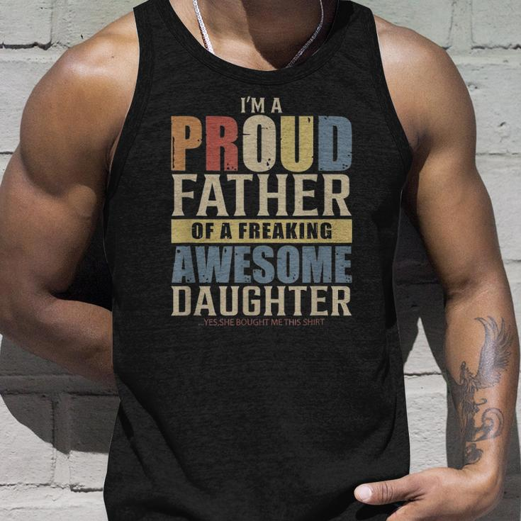 Mens Im A Proud Father Of A Freaking Awesome Daughter Unisex Tank Top Gifts for Him