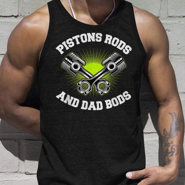 Mens Pistons Rods And Dad Bods V2 Unisex Tank Top Gifts for Him