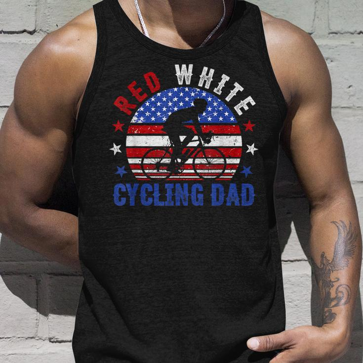 Mens Red White Cycling Dad 4Th Of July American Flag Gift Unisex Tank Top Gifts for Him