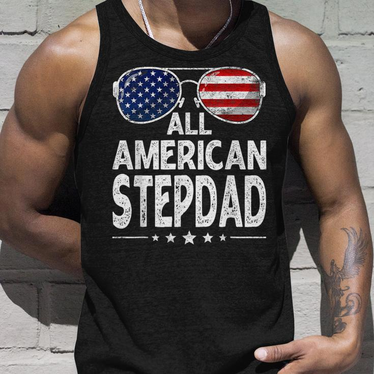 Mens Retro Fathers Day Family All American Stepdad 4Th Of July Unisex Tank Top Gifts for Him