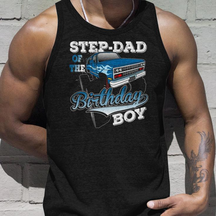 Mens Step-Dad Of The Birthday Boy Monster Truck Birthday Unisex Tank Top Gifts for Him