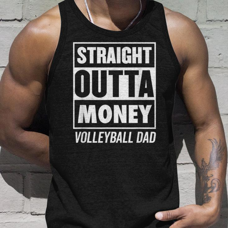 Mens Straight Outta Money Funny Volleyball Dad Unisex Tank Top Gifts for Him