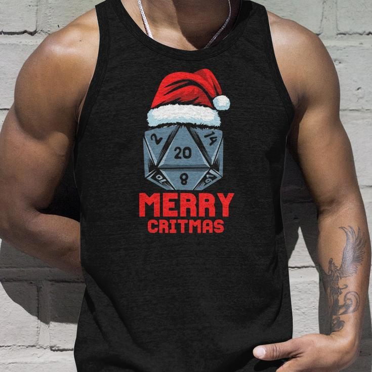 Merry Critmas D20 Tabletop Rpg Gamer - Funny Christmas Unisex Tank Top Gifts for Him