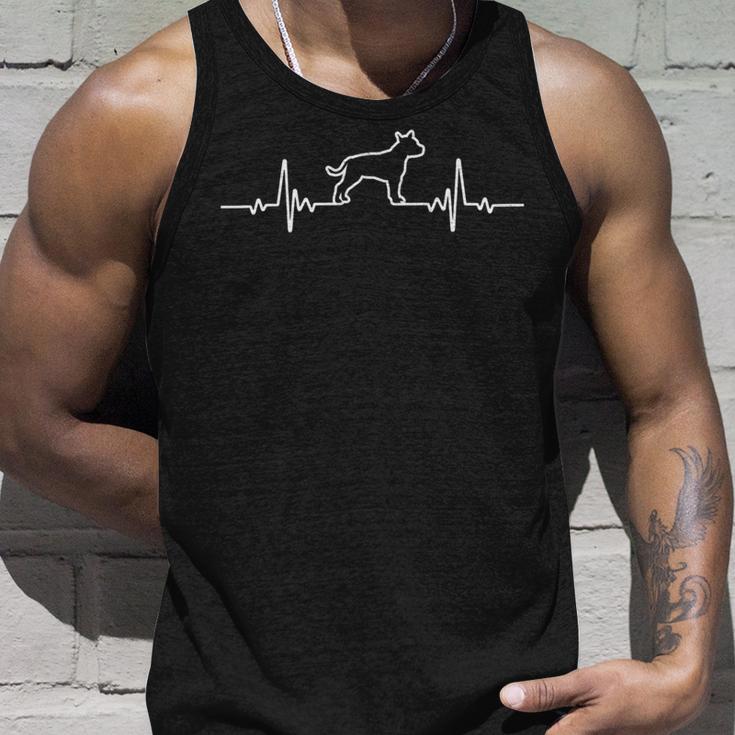 Minimalist Heartbeat American Staffordshire Terrier Unisex Tank Top Gifts for Him