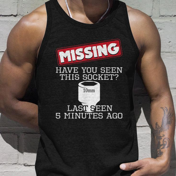 Missing Have You Seen This Socket Funny Race Car Enthusiast Unisex Tank Top Gifts for Him
