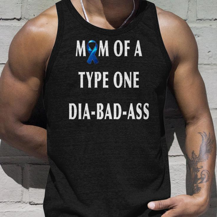 Womens Mom Of A Type One Dia-Bad-Ass Diabetic Son Or Daughter Tank Top Gifts for Him