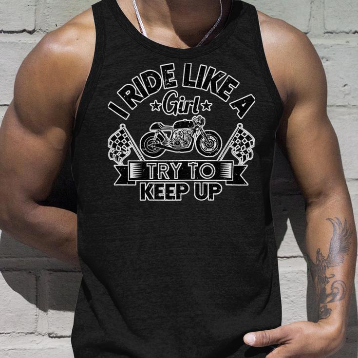 Motorcycle I Ride Like A Girl Try To 495 Shirt Unisex Tank Top Gifts for Him