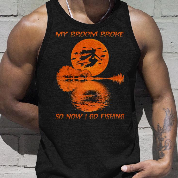 My Broom Broke So Now I Go Fishing 56 Shirt Unisex Tank Top Gifts for Him