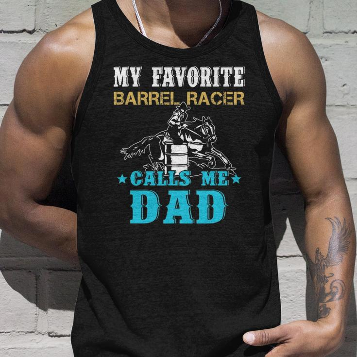 My Favorite Barrel Racer Calls Me Dad Funny Fathers Day Unisex Tank Top Gifts for Him