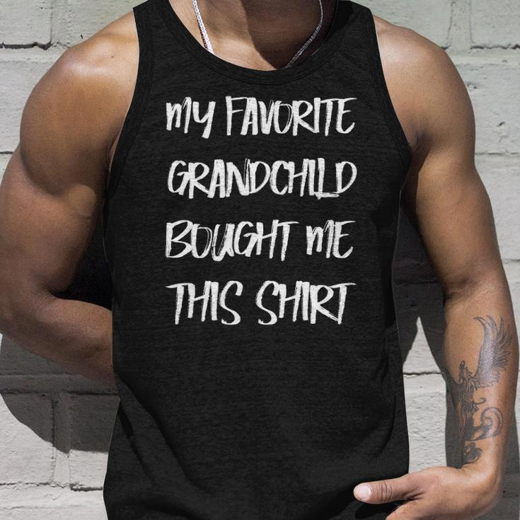 My Favorite Grandchild Bought Me This Grandparents Unisex Tank Top Gifts for Him
