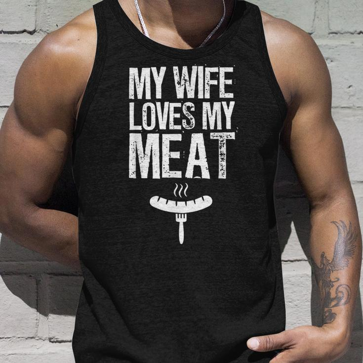 My Wife Loves My Meat Funny Grilling Bbq Lover Unisex Tank Top Gifts for Him