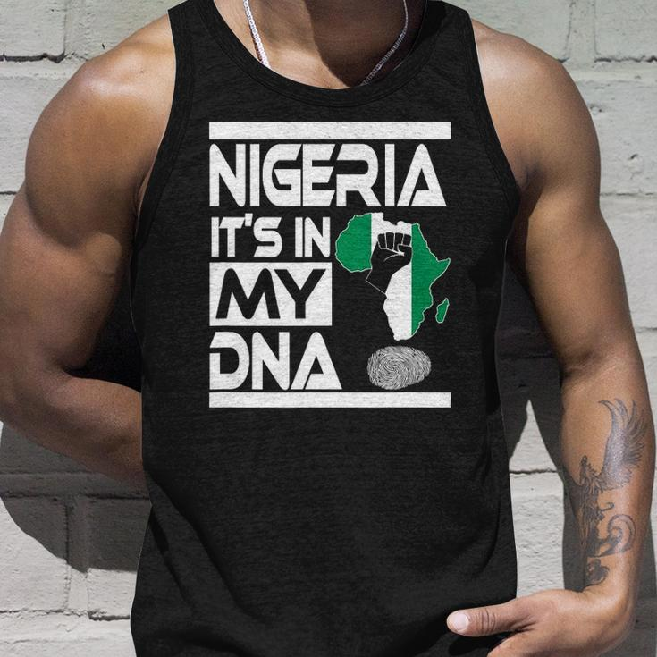 Nigeria Is In My Dna Nigerian Flag Africa Map Raised Fist Unisex Tank Top Gifts for Him