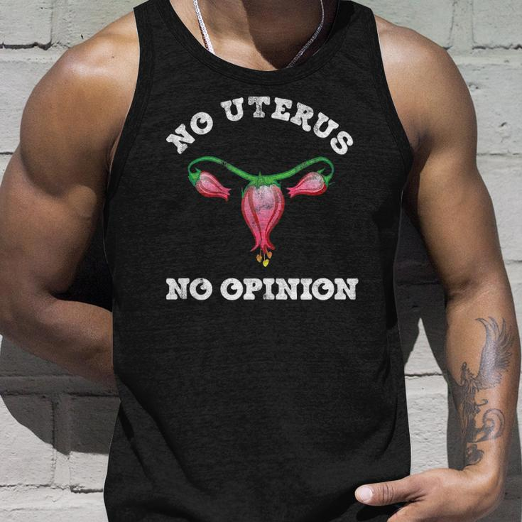 No Uterus No Opinion Fuchsia Flower Distressed Vintage Unisex Tank Top Gifts for Him