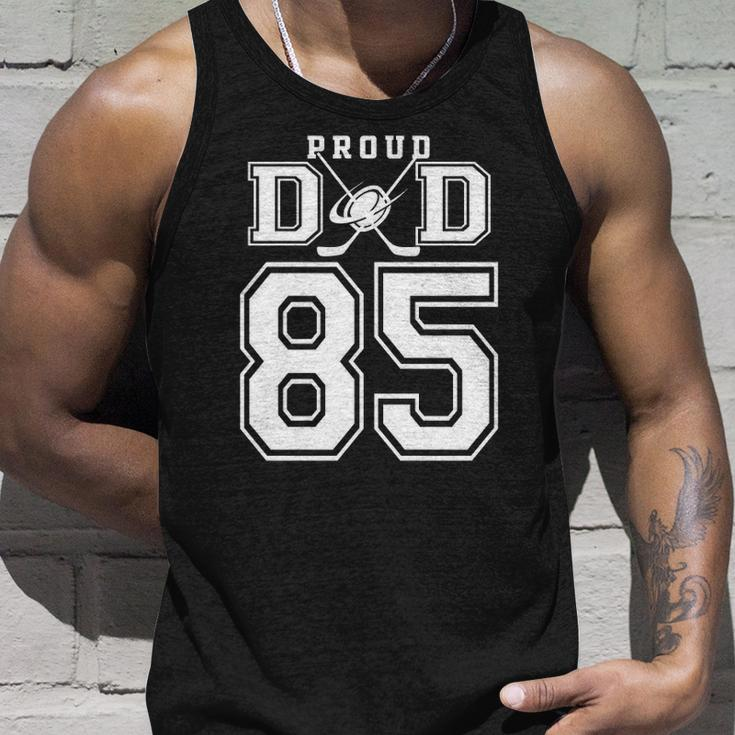 Number 85 Custom Proud Hockey Dad Personalized For Men Unisex Tank Top Gifts for Him