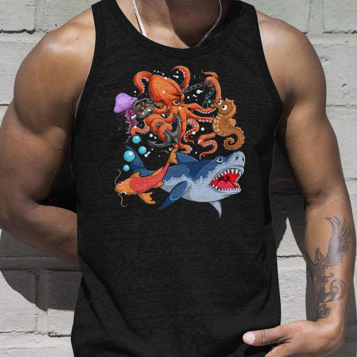Octopus Jellyfish Seahorse Shark Zookeeper Kids Ocean Animal Tank Top Gifts for Him
