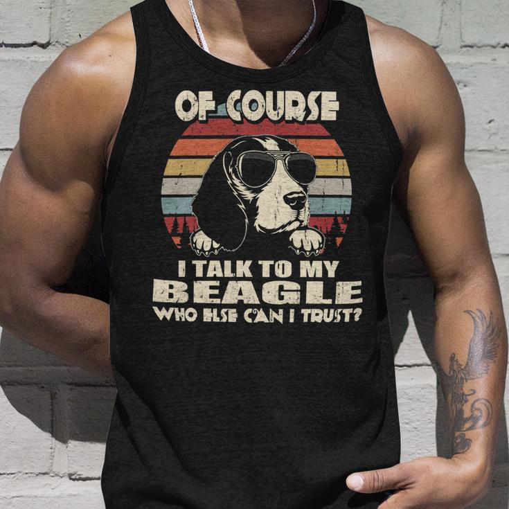 Of Course I Talk To My Beagle Funny Vintage 56 Beagle Dog Unisex Tank Top Gifts for Him