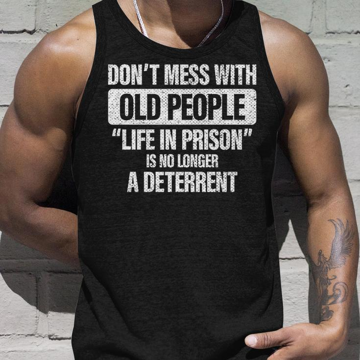 Old People Gag Gifts Dont Mess With Old People Prison Unisex Tank Top Gifts for Him