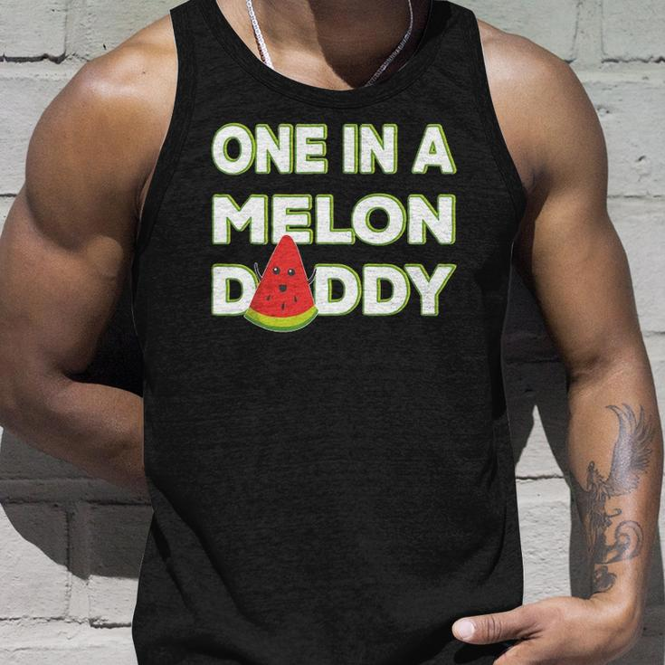 Mens One In A Melon Daddy Watermelon Dad Fathers Day Tank Top Gifts for Him