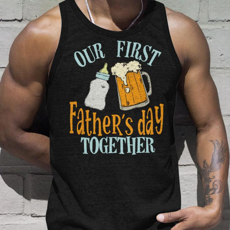 Our First Fathers Day Together First Fathers Day Father Son Daughter Matching Unisex Tank Top Gifts for Him