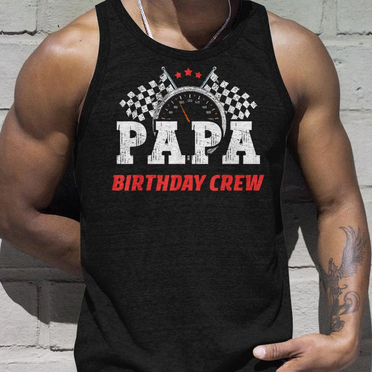 Papa Birthday Crew Race Car Racing Car Driver Dad Daddy Unisex Tank Top Gifts for Him