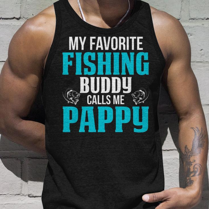 Pappy Grandpa Fishing Gift My Favorite Fishing Buddy Calls Me Pappy Unisex Tank Top Gifts for Him