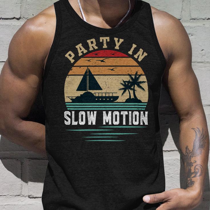 Party In Slow Motion Vintage Funny Boating Boating Gifts Unisex Tank Top Gifts for Him