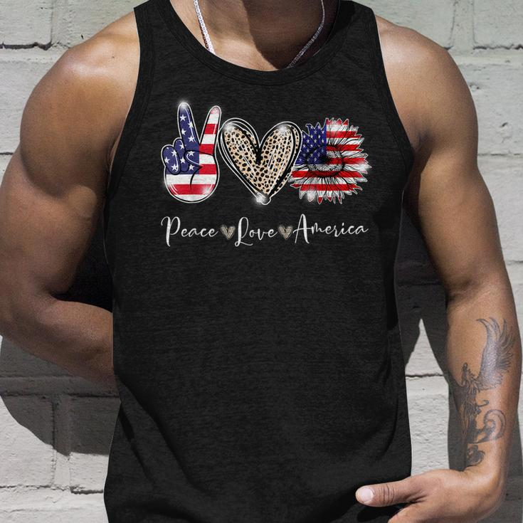 Peace Love America 4Th July Patriotic Sunflower V2 Unisex Tank Top Gifts for Him