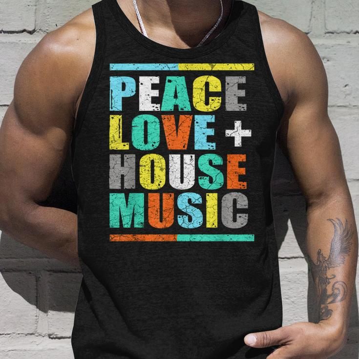 Peace Love House Music Unisex Tank Top Gifts for Him