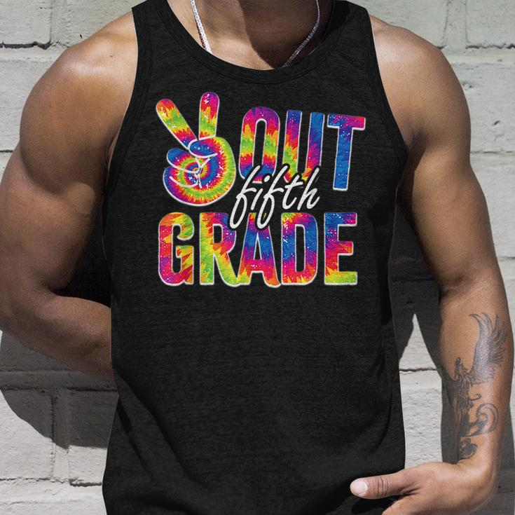Peace Out Fifth Grade Tie Dye Funny Graduation 5Th Grade Unisex Tank Top Gifts for Him