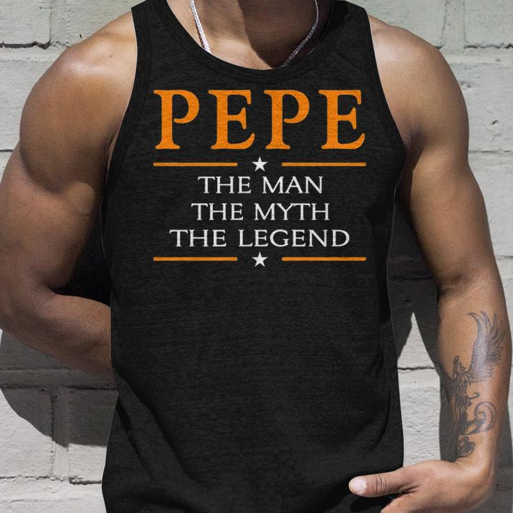 Pepe Grandpa Gift Pepe The Man The Myth The Legend Unisex Tank Top Gifts for Him