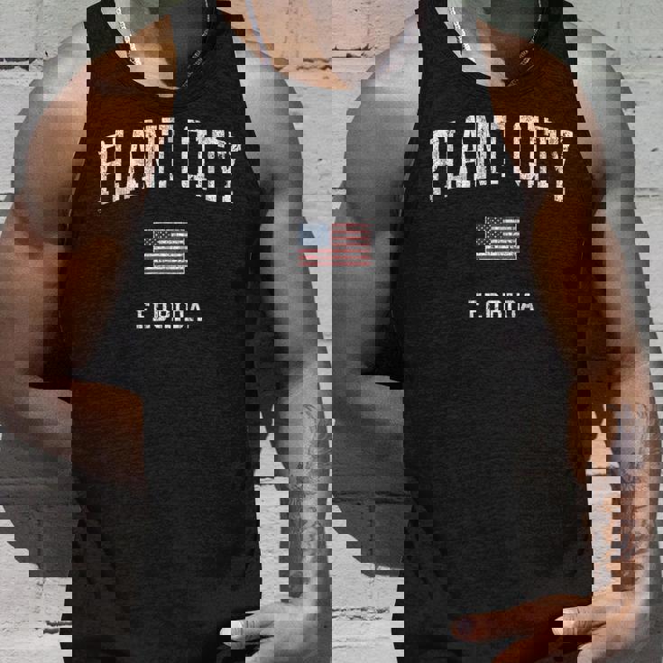 Plant City Florida Fl Vintage American Flag Sports Design Unisex Tank Top Gifts for Him
