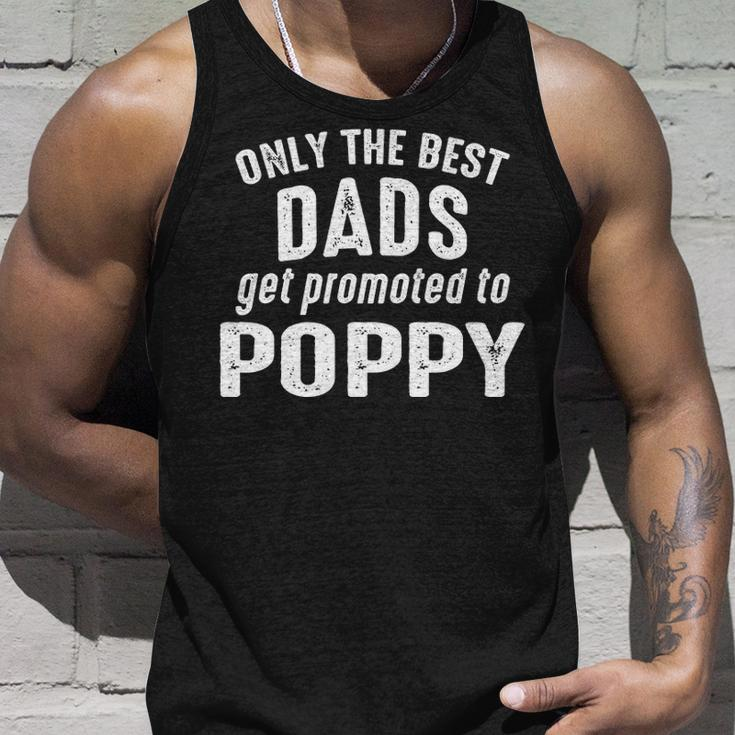 Poppy Grandpa Gift Only The Best Dads Get Promoted To Poppy Unisex Tank Top Gifts for Him