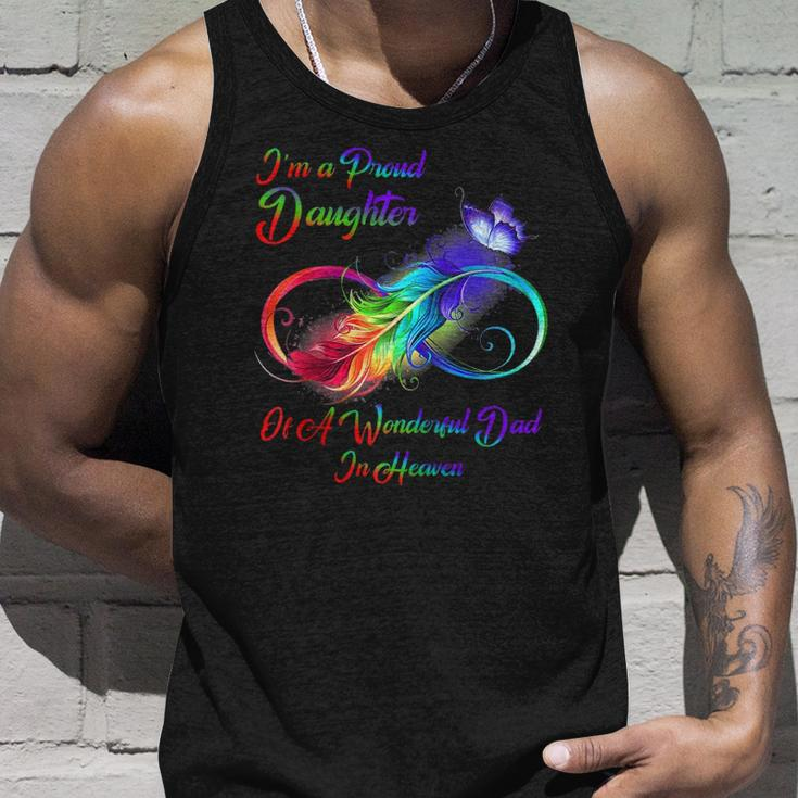 Im A Proud Daughter Of A Wonderful Dad In Heaven Raglan Baseball Tank Top Gifts for Him
