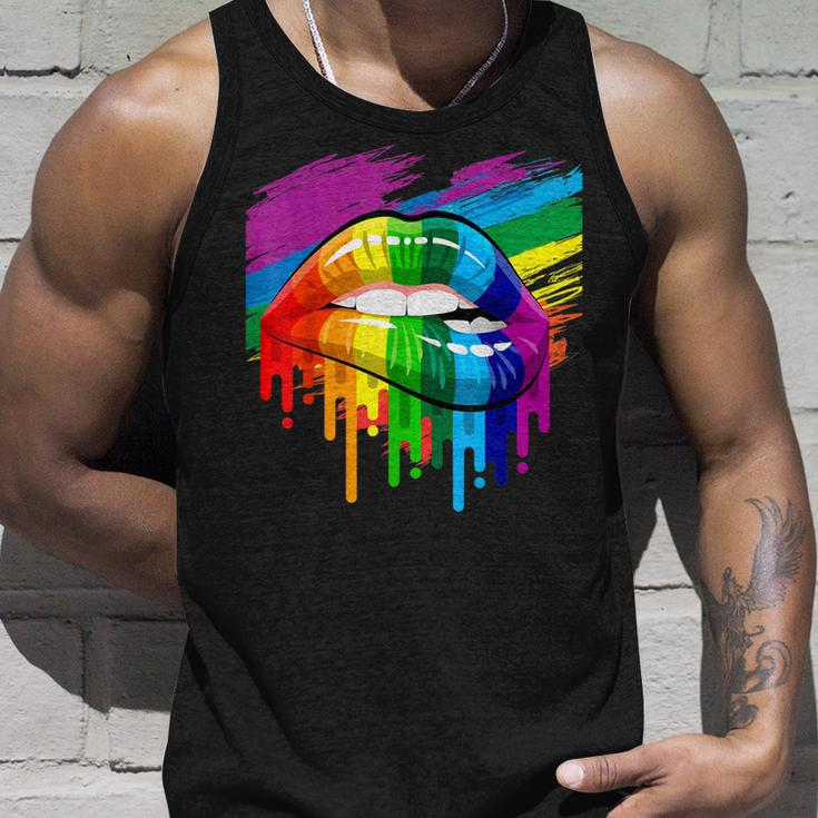 Rainbow Lips Lgbt Pride Month Rainbow Flag Unisex Tank Top Gifts for Him