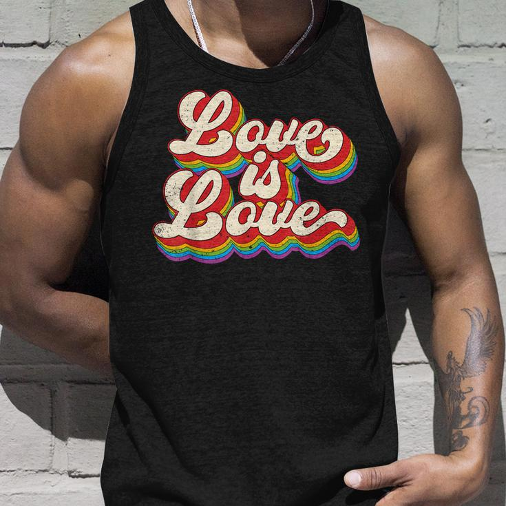 Rainbow Vintage Love Is Love Lgbt Gay Lesbian Pride Unisex Tank Top Gifts for Him