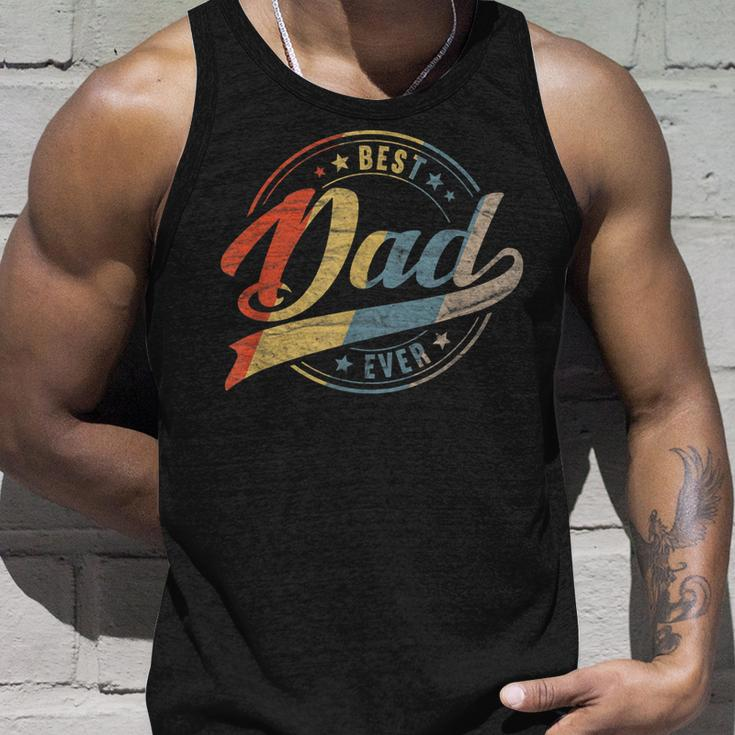 Mens Retro Vintage Best Dad Ever Father Daddy Fathers Day Tank Top Gifts for Him