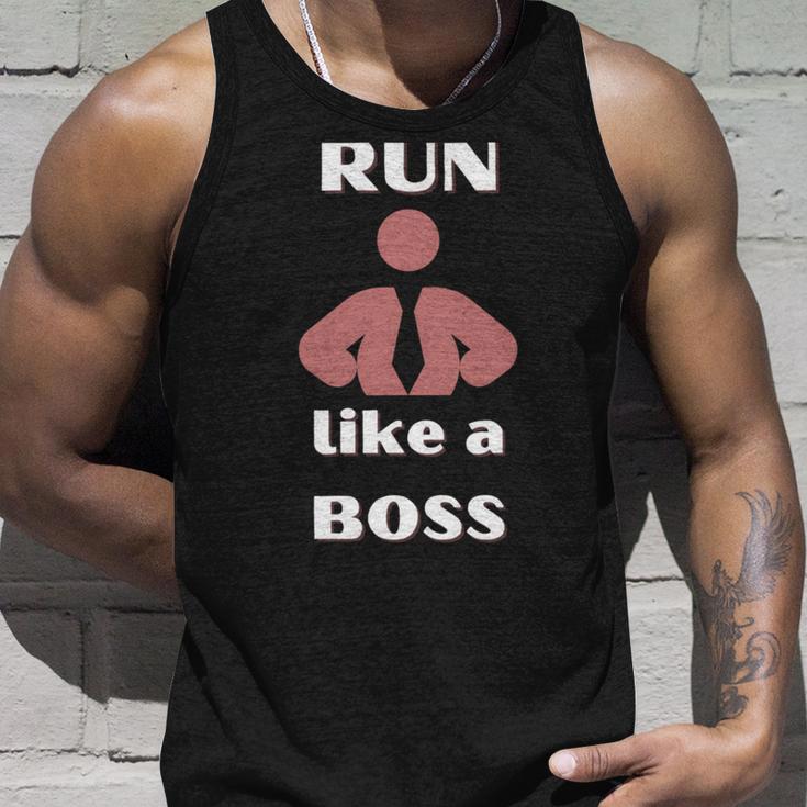 Run Like A Boss Funny Quote Unisex Tank Top Gifts for Him