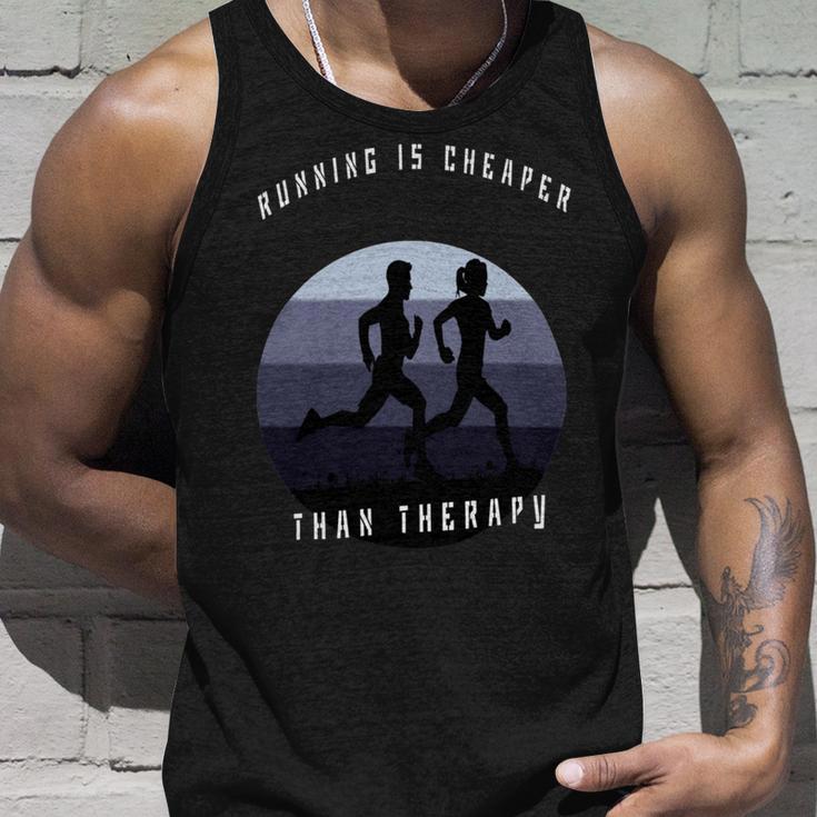 Running Is Cheaper Than Therapy Unisex Tank Top Gifts for Him