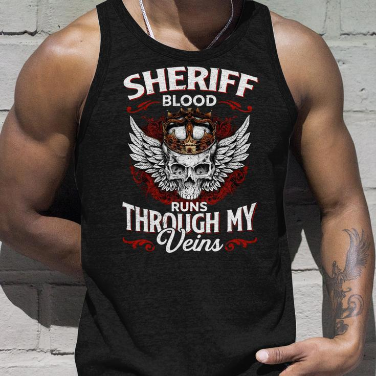 Sheriff Blood Runs Through My Veins Name Unisex Tank Top Gifts for Him