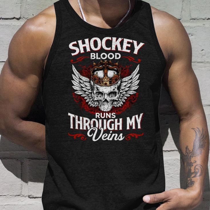 Shockey Blood Runs Through My Veins Name Unisex Tank Top Gifts for Him