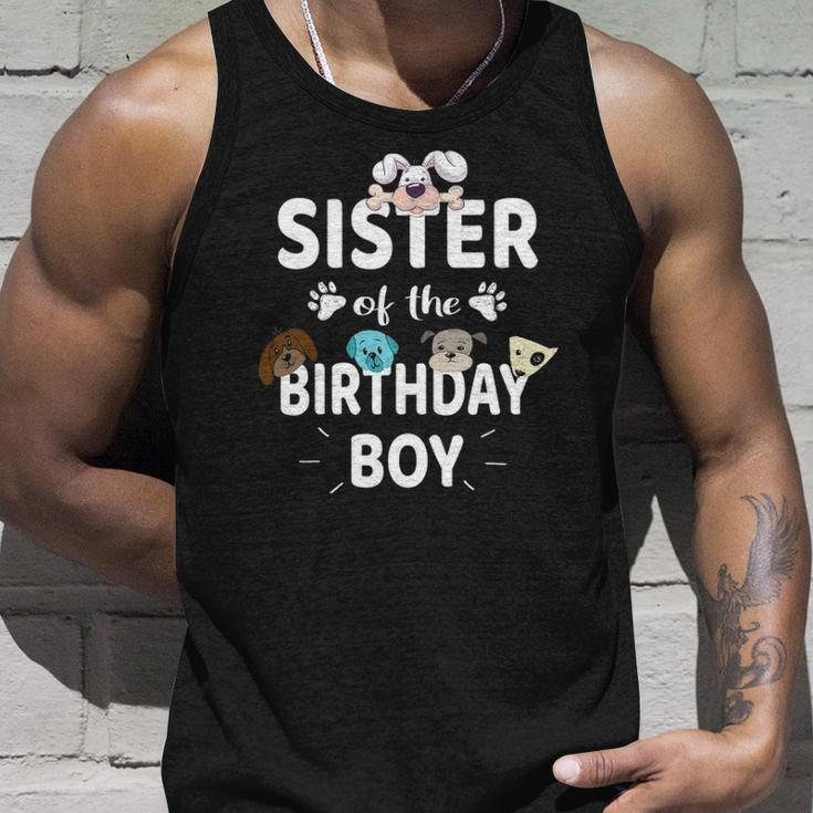 Sister Of The Birthday Boy Dog Lover Party Puppy Theme Unisex Tank Top Gifts for Him
