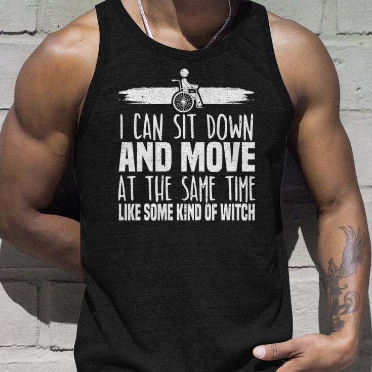I Can Sit Down And Move At The Same Time Wheelchair Handicap Tank Top Gifts for Him