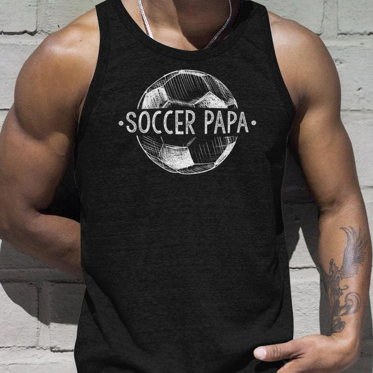 Soccer Papa Matching Team Player Sport Lover Dad Tank Top Gifts for Him