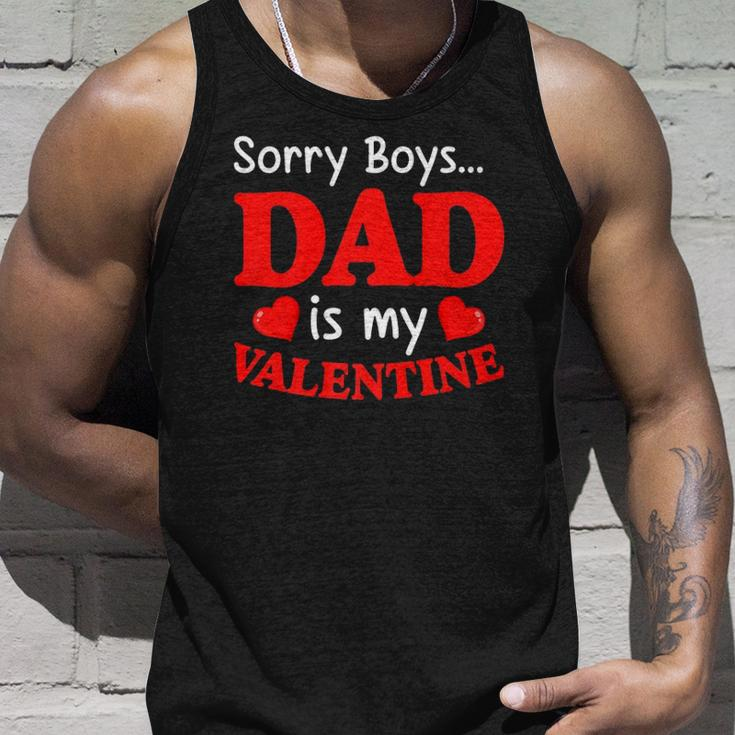 Sorry Boys Dad Is My Valentines Hearts Love Daddy Girl Tank Top Gifts for Him