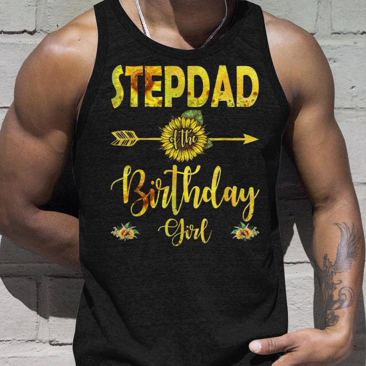 Stepdad Of The Birthday Girl Dad Sunflower Gifts Unisex Tank Top Gifts for Him